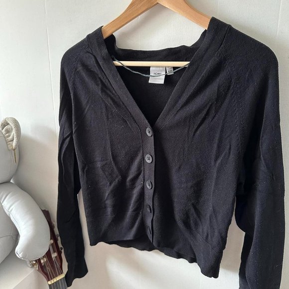 Cozy Fit Black Knit Cardigan Sweater - Picture 10 of 10